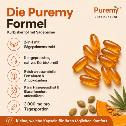 KÜRBISKERNÖL mit Sägepalme - Weniger Haarausfall und eine Verbesserung der Blasengesundheit innerhalb von drei Wochen